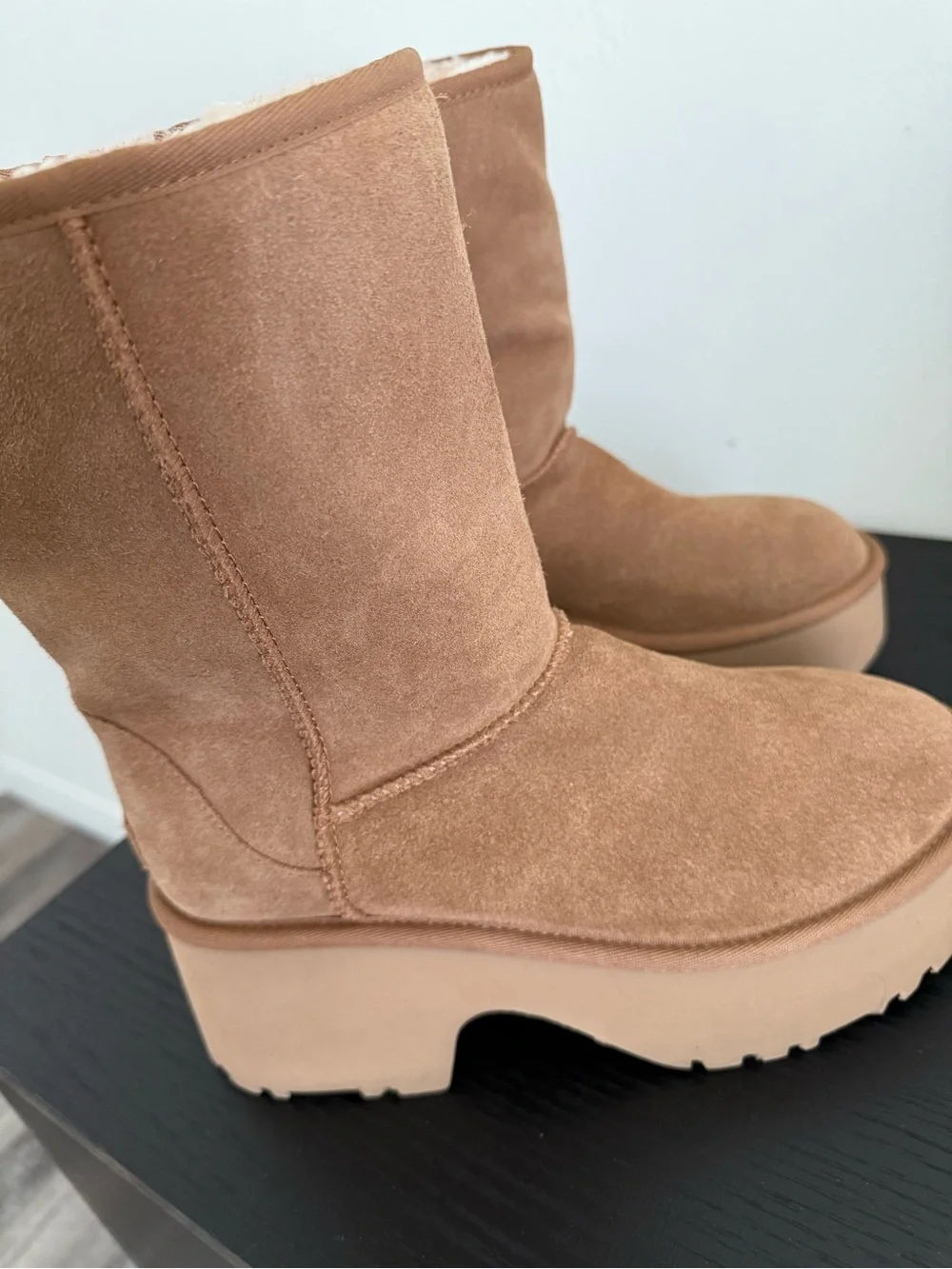 UGG Women's Chunky Platform Suede Boots in Tan